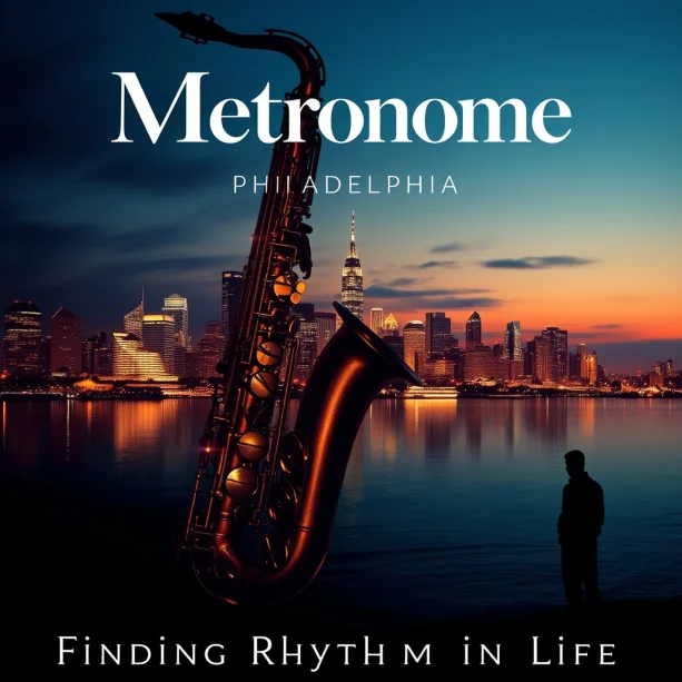 Metronome Philadelphia poster: saxophone silhouette over a dusk skyline