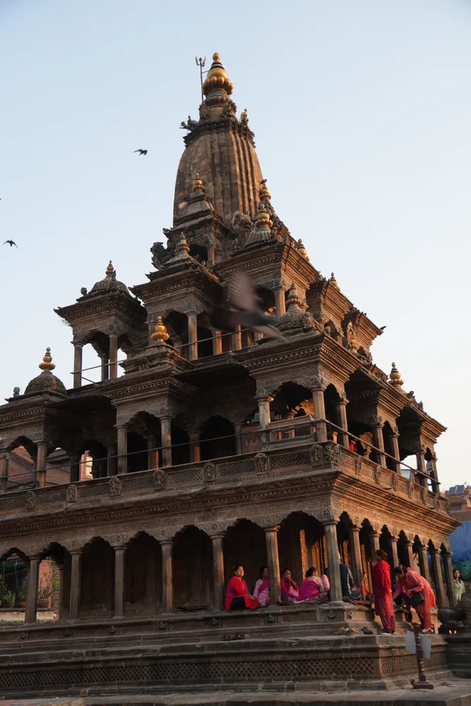 krishna mandir at dusk - patan