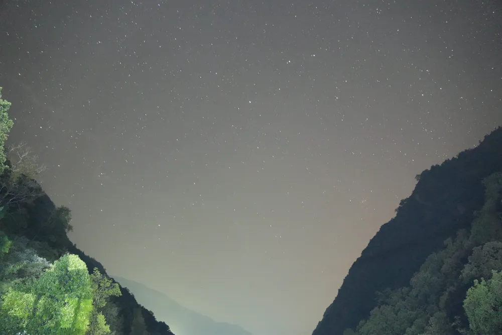 night sky over the valley - langtang